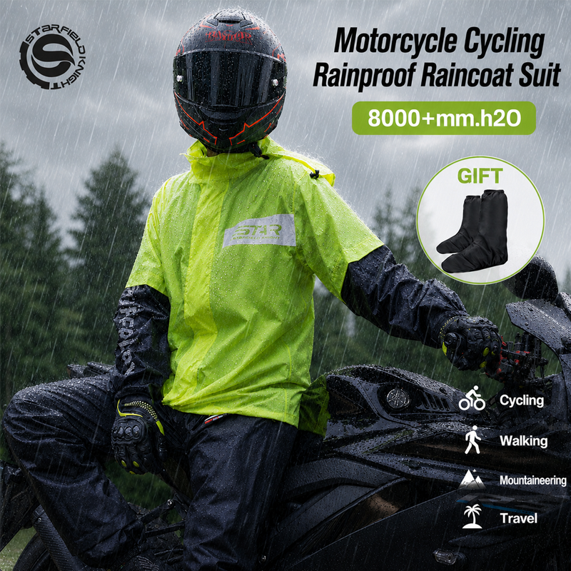 Motorcycle Gear Logo - SFK Motorcycle Raincoat Rainpants Shoes-cover Split
