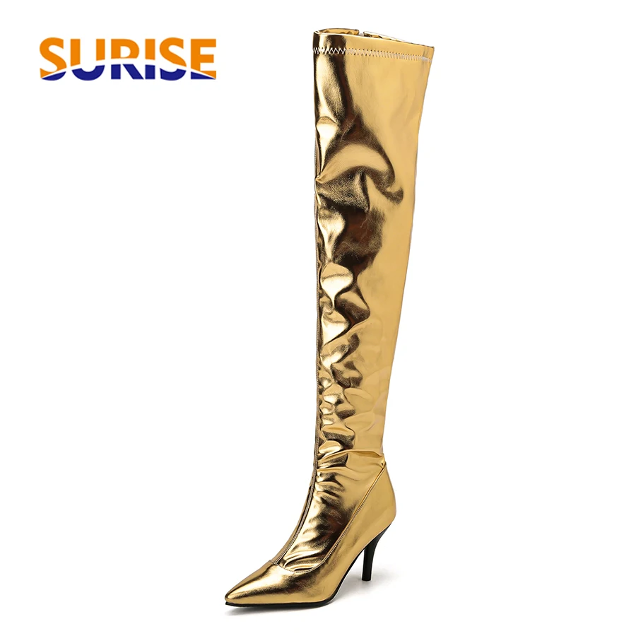 Women Thigh High Boots Silver  – Riding Boot Short recenzja i cena